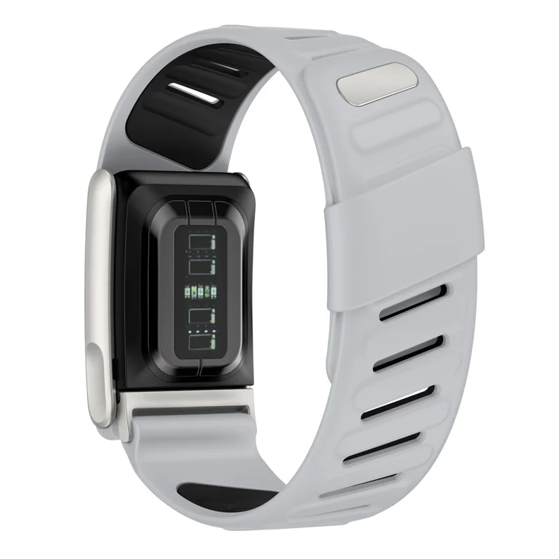 For WHOOP LIFE Replacement Strap Dual Color Design Silicone Watch Band - Light Grey / Black