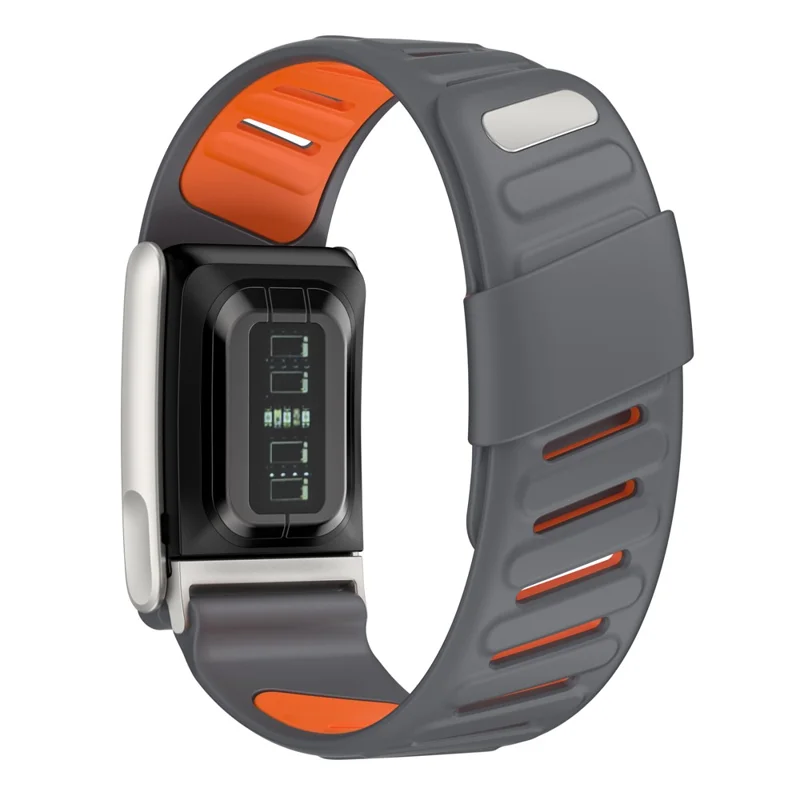 For WHOOP LIFE Replacement Strap Dual Color Design Silicone Watch Band - Dark Grey / Orange