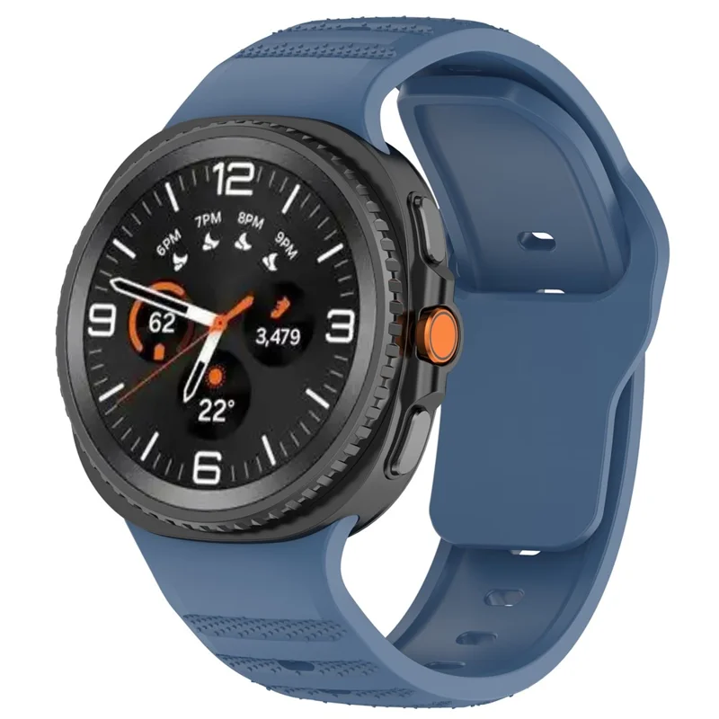 Dot Pattern Watch Band for Samsung Galaxy Watch8 44mm / 40mm / Watch8 Classic 46mm Silicone Replacement Strap - Navy Blue