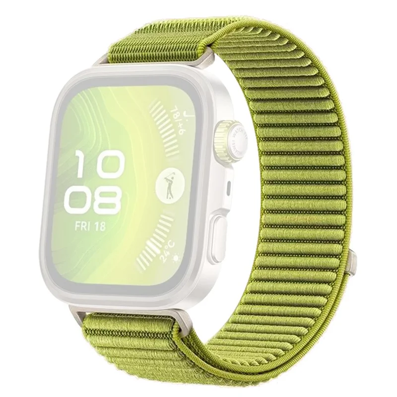 Ремешок для часов Huawei Watch Fit 4 Pro / Fit 4 / Fit 3 из нейлонового плетеного материала с магической лентой - Зеленый