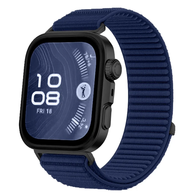 Wrist Strap for Huawei Watch Fit 4 Pro / Fit 4 / Fit 3 Magic Tape Nylon Woven Watch Band - Dark Blue