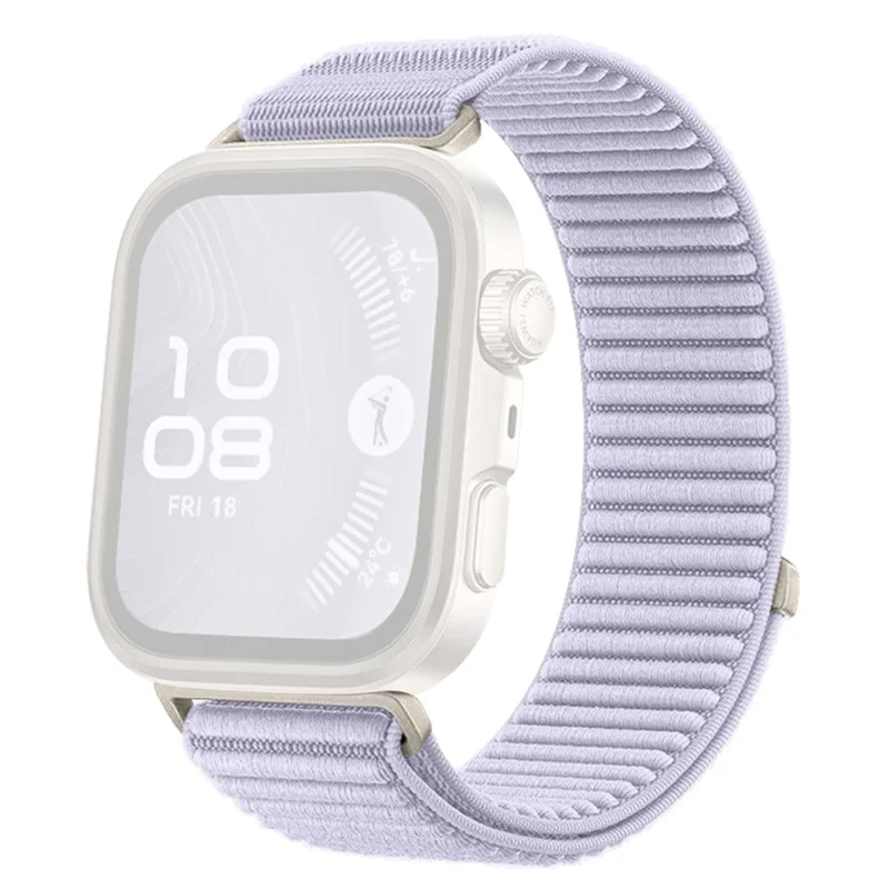 Wrist Strap for Huawei Watch Fit 4 Pro / Fit 4 / Fit 3 Magic Tape Nylon Woven Watch Band - Light Purple