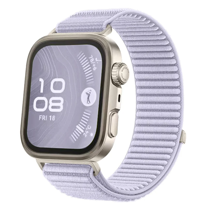 Wrist Strap for Huawei Watch Fit 4 Pro / Fit 4 / Fit 3 Magic Tape Nylon Woven Watch Band - Light Purple
