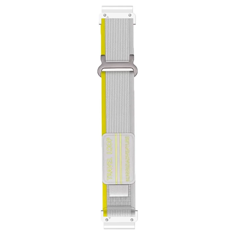 Cinturino in nylon per Garmin Fenix 8 47mm / 7 / 6 / 5 Nastro magico Loop 22mm Cinturino universale per orologio con fibbia in metallo - Giallo / Grigio