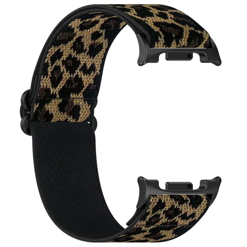 Bracelet de montre en nylon pour Samsung Galaxy Watch8 44mm / 40mm / Watch8 Classic 43mm / 47mm / Watch Ultra 2 Bracelet élastique - Imprimé léopard