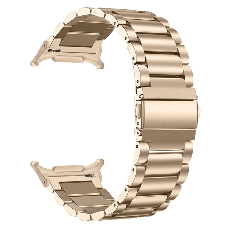 Electroplating Color Metal Strap for Samsung Galaxy Watch Ultra 2  /  Watch8 44mm  /  40mm  /  Watch8 Classic 43mm  /  47mm Watch Band 3-Bead - Retro Gold