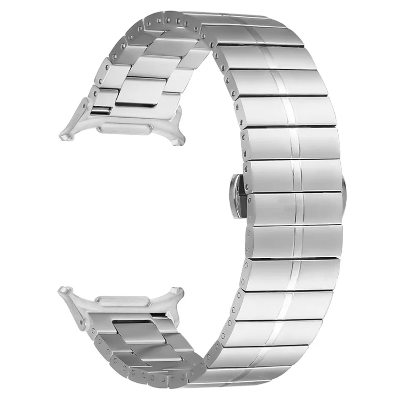 Ersatzarmband für Samsung Galaxy Watch Ultra 2 / Watch8 44mm / 40mm / Watch8 Classic 43mm / 47mm Edelstahl 1-Perlen Silber Uhrenarmband