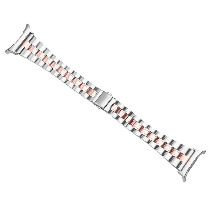 Watch Band For Samsung Galaxy Watch Ultra 2 / Watch8 44mm 40mm / Watch8 Classic 43mm 47mm , Electroplating Stainless Steel Slim Strap - Silver + Rose Gold