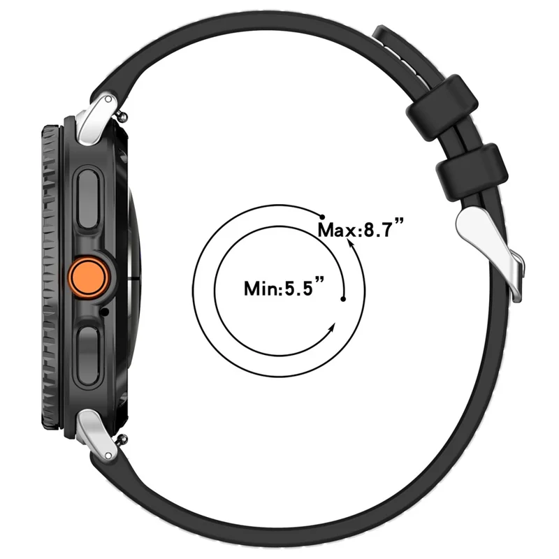 Watch Strap for Samsung Galaxy Watch8 44mm / 40mm / Watch8 Classic 46mm Nylon + Silicone Wrist Band - Black