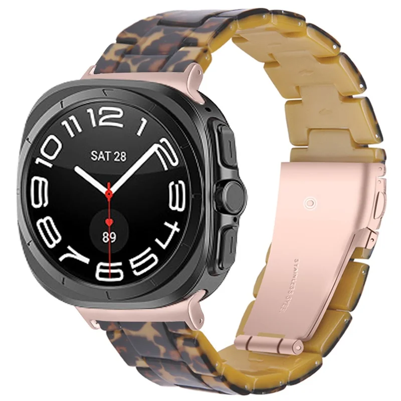 Cinturino per orologio per Samsung Galaxy Watch Ultra 2 / Watch8 44mm / 40mm / Watch8 Classic 43mm / 47mm Cinturino in resina acrilica impermeabile - Stampa leopardata