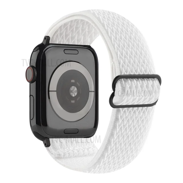 Correa de reloj de nailon elástico con patrón de ondas de repuesto para Apple Watch Series 10 46mm / Ultra 2 Ultra 49mm / 9 8 7 45mm / SE (2023) SE (2022) SE 6 5 4 44mm / 3 2 1 42mm - Blanco