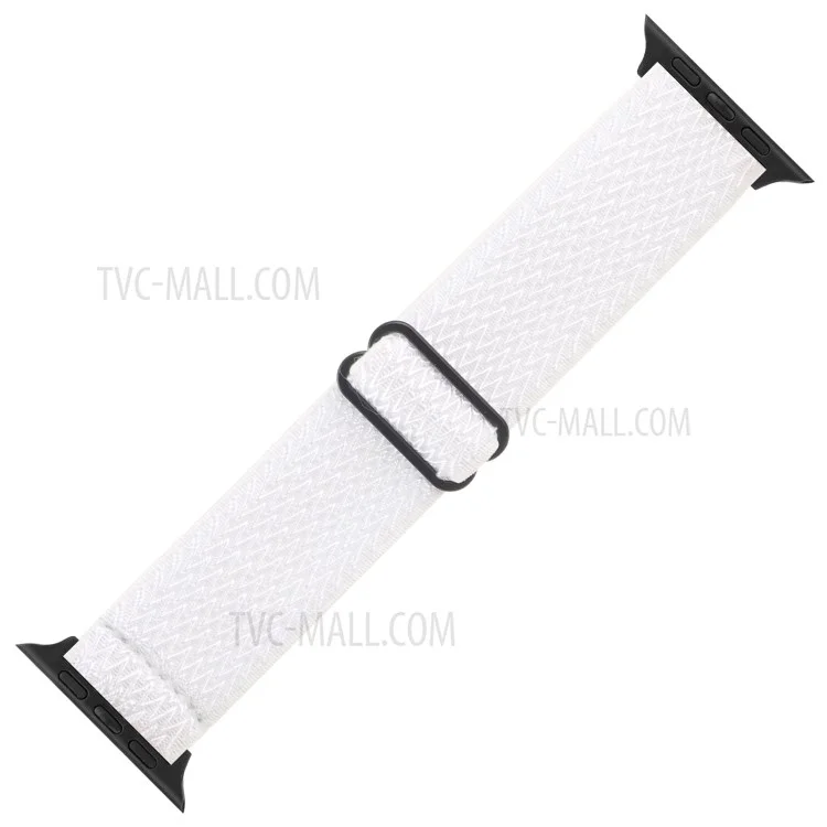 Correa de reloj de nailon elástico con patrón de ondas de repuesto para Apple Watch Series 10 46mm / Ultra 2 Ultra 49mm / 9 8 7 45mm / SE (2023) SE (2022) SE 6 5 4 44mm / 3 2 1 42mm - Blanco