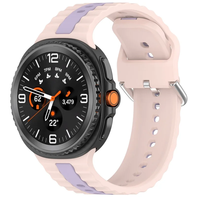 Pulseira de Silicone para Samsung Galaxy Watch8 44mm / 40mm / Watch8 Classic 43mm / 47mm / Watch Ultra 2 Correia de Relógio de Duas Cores - Rosa / Roxo