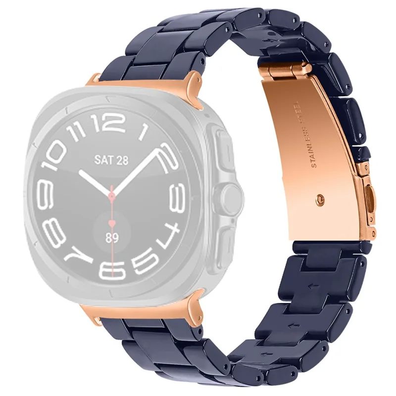 Acrylic Resin Band for Samsung Galaxy Watch8 Classic  /  Watch8  /  Ultra 2 Adjustable Wrist Strap - Midnight Blue