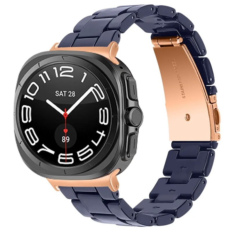 Acrylic Resin Band for Samsung Galaxy Watch8 Classic  /  Watch8  /  Ultra 2 Adjustable Wrist Strap - Midnight Blue