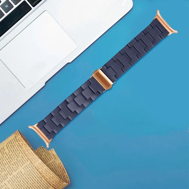 Acrylic Resin Band for Samsung Galaxy Watch8 Classic  /  Watch8  /  Ultra 2 Adjustable Wrist Strap - Midnight Blue