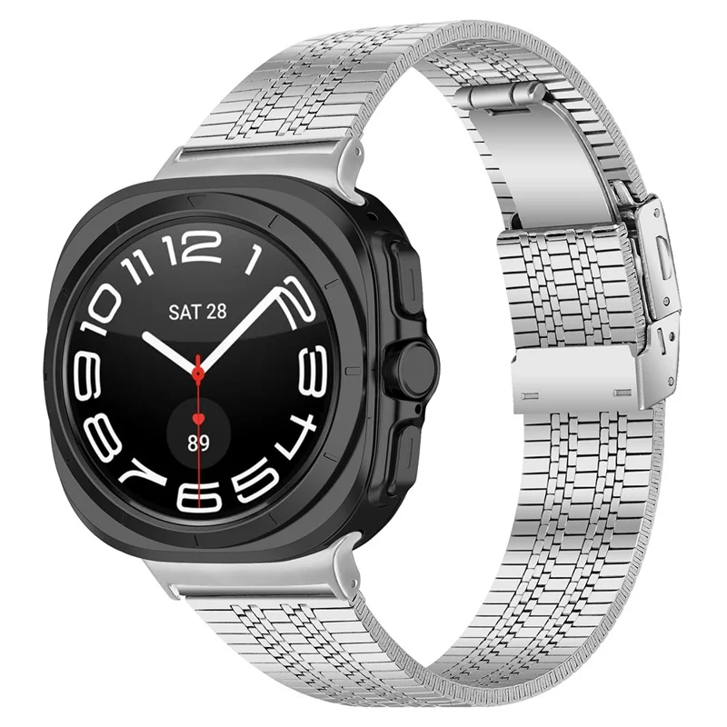 Correa de 5 Cuentas de Plata para Samsung Galaxy Watch Ultra 2 / Watch8 44mm / 40mm / Watch8 Classic 43mm / 47mm Correa de Reloj Metálica