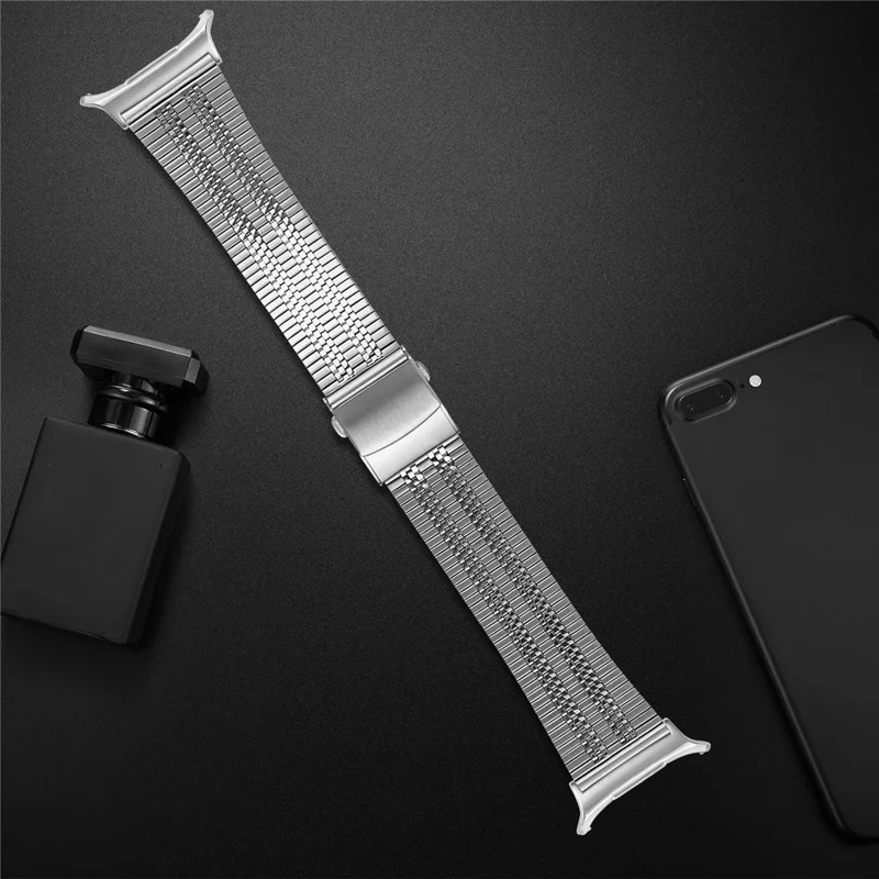 Correa de 5 Cuentas de Plata para Samsung Galaxy Watch Ultra 2 / Watch8 44mm / 40mm / Watch8 Classic 43mm / 47mm Correa de Reloj Metálica