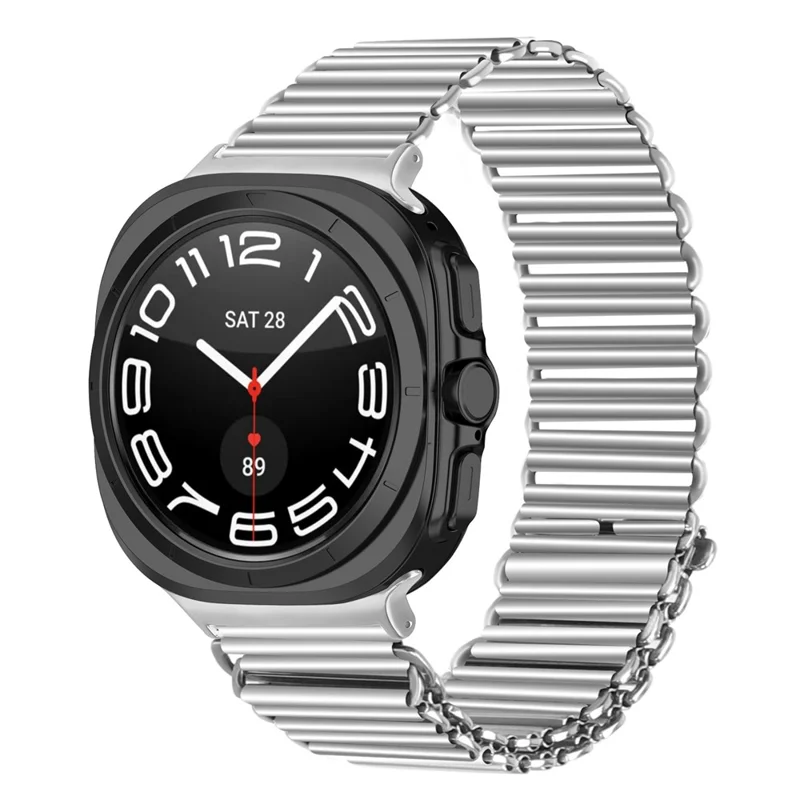 Pour Samsung Galaxy Watch Ultra 2 / Watch8 44mm 40mm / Watch8 Classic 43mm 47mm Bracelet avec Boucle Slingshot Sangle de Fixation - Argent