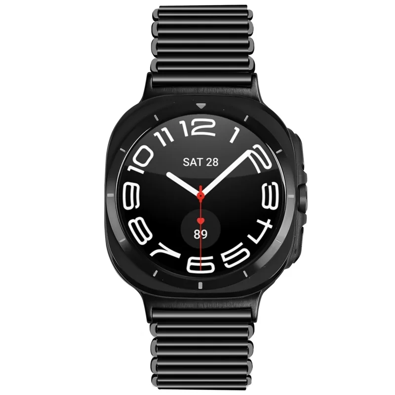Cinturino ad Anello Colorato per Samsung Galaxy Watch Ultra 2 / Watch8 44mm / 40mm / Watch8 Classic 43mm / 47mm Cinturino Metallico con Fibbia a Fionda - Nero