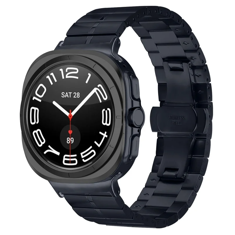 Correa de Pulsera para Samsung Galaxy Watch Ultra 2 / Watch8 44mm 40mm / Watch8 Classic 43mm 47mm, Correa de Acero Inoxidable Titanio Gris con Cierre de Mariposa