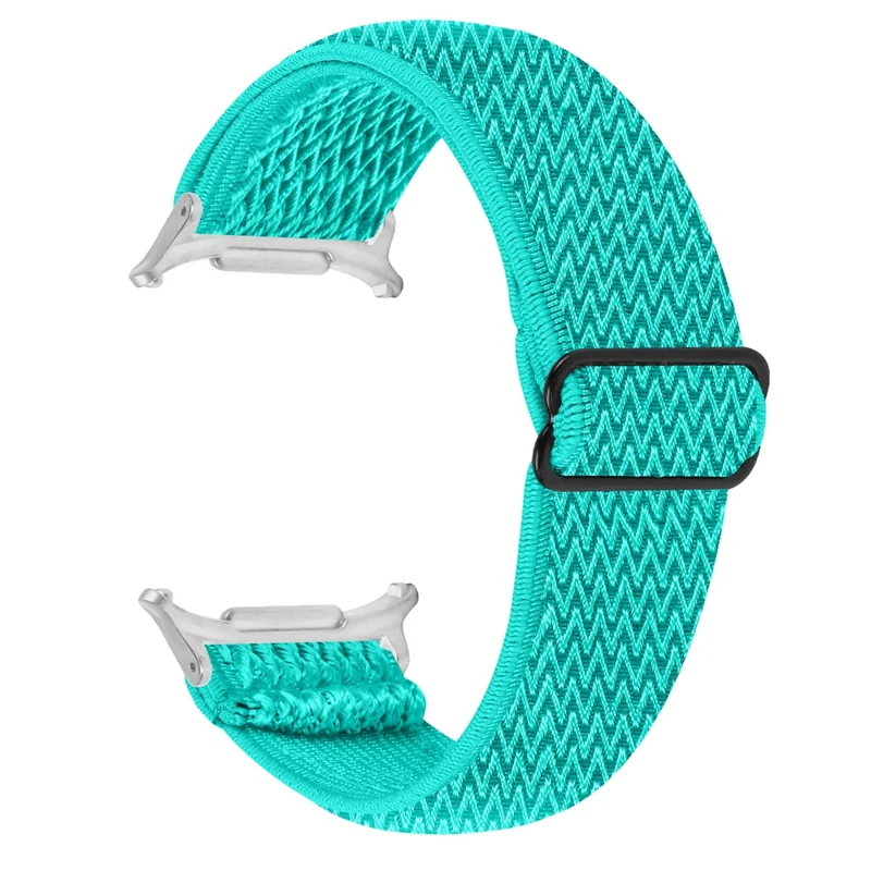Cinturino per Orologio in Nylon per Samsung Galaxy Watch Ultra 2 / Watch8 44mm 40mm / Watch8 Classic 43mm 47mm Cinghia Elastica da Polso con Connettore Argento - Verde Menta