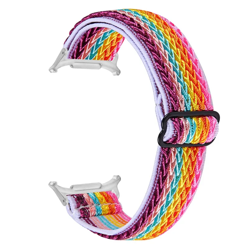 Correa de Reloj de Nailon para Samsung Galaxy Watch Ultra 2 / Watch8 44mm 40mm / Watch8 Classic 43mm 47mm Correa Elástica de Muñeca con Conector Plateado - Multicolor