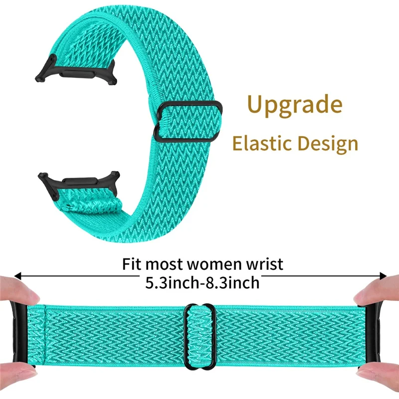 Banda elástica para Samsung Galaxy Watch Ultra 2 / Watch8 44mm / 40mm / Watch8 Classic 43mm / 47mm Correa con Conector Negro - Verde Menta