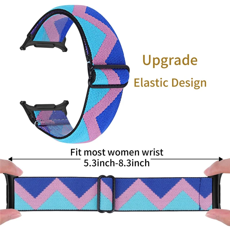 Pattern Design Watch Band for Samsung Galaxy Watch Ultra 2 / Watch8 44mm / 40mm / Watch8 Classic 43mm / 47mm Elastic Strap with Black Connector - 1#