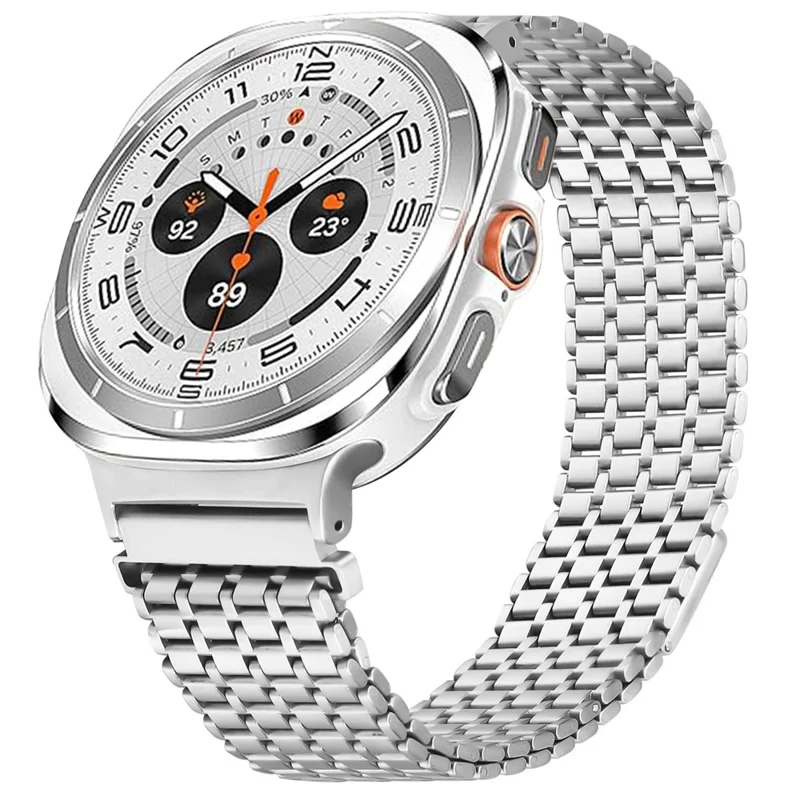 Metal Bands for Samsung Galaxy Watch8 44mm / 40mm / Watch8 Classic 46mm Magnetic Clasp Silver Watch Strap