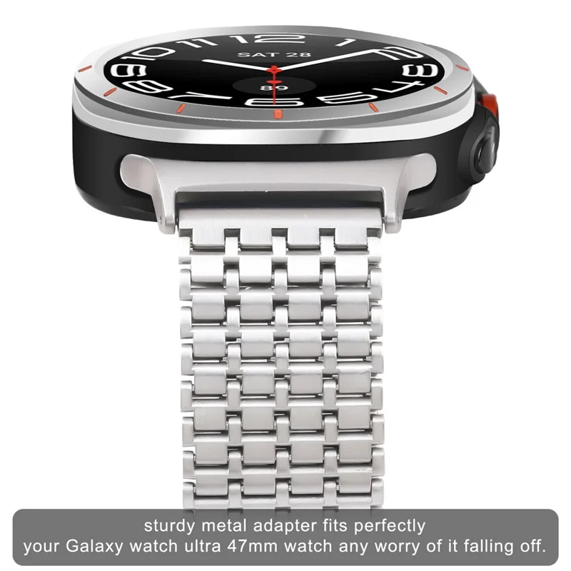 Metal Bands for Samsung Galaxy Watch8 44mm / 40mm / Watch8 Classic 46mm Magnetic Clasp Silver Watch Strap