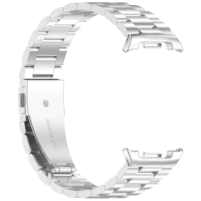 3-Bead Watch Strap for Samsung Galaxy Watch8 44mm / 40mm / Watch8 Classic 43mm / 47mm / Watch Ultra 2 Stainless Steel Wrist Band - Silver