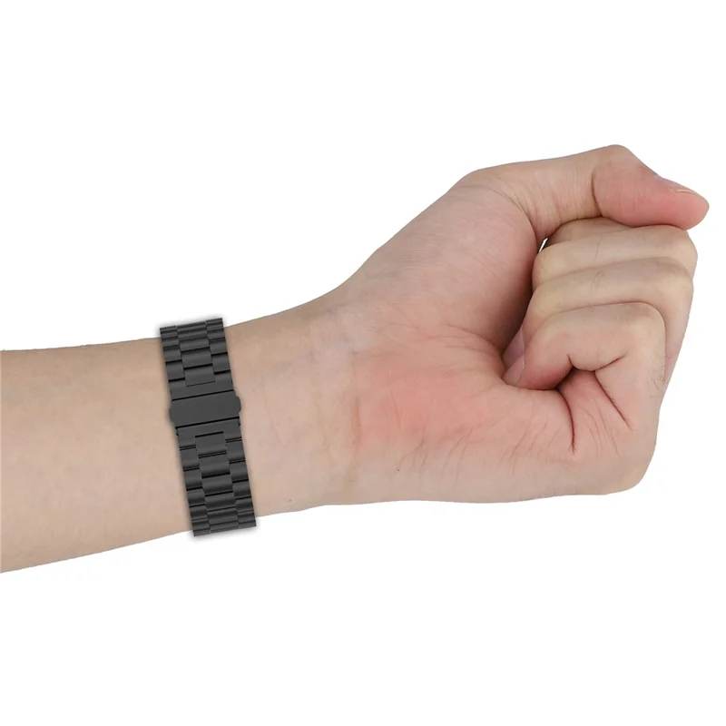 3-Bead Watch Strap for Samsung Galaxy Watch8 44mm / 40mm / Watch8 Classic 43mm / 47mm / Watch Ultra 2 Stainless Steel Wrist Band - Black