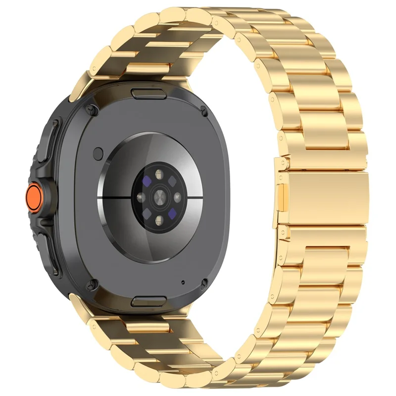 3-Bead Watch Strap for Samsung Galaxy Watch8 44mm / 40mm / Watch8 Classic 43mm / 47mm / Watch Ultra 2 Stainless Steel Wrist Band - Gold