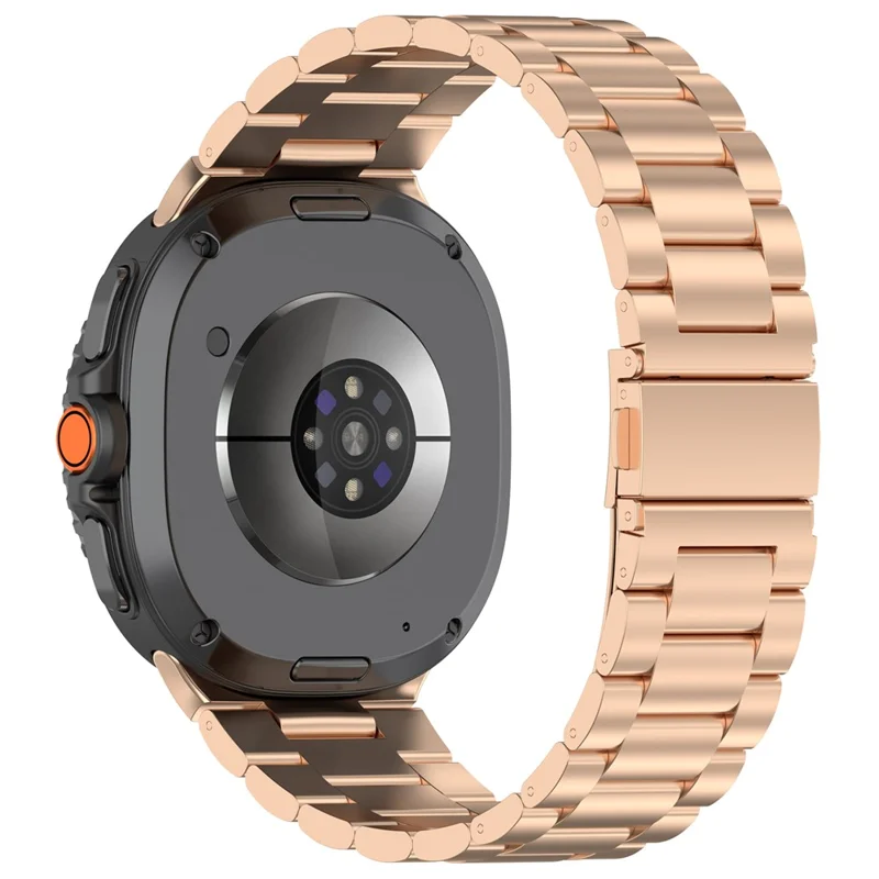 3-Bead Watch Strap for Samsung Galaxy Watch8 44mm / 40mm / Watch8 Classic 46mm Stainless Steel Wrist Band - Rose Gold