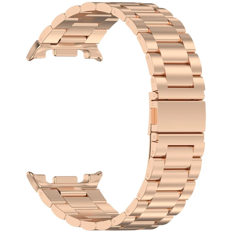 3-Bead Watch Strap for Samsung Galaxy Watch8 44mm / 40mm / Watch8 Classic 46mm Stainless Steel Wrist Band - Rose Gold