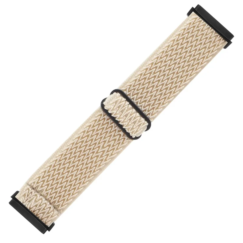 Adjustable Nylon Wave Pattern Smart Watchband Wrist Strap Belt for Fitbit Versa 3/Versa Sense - Beige