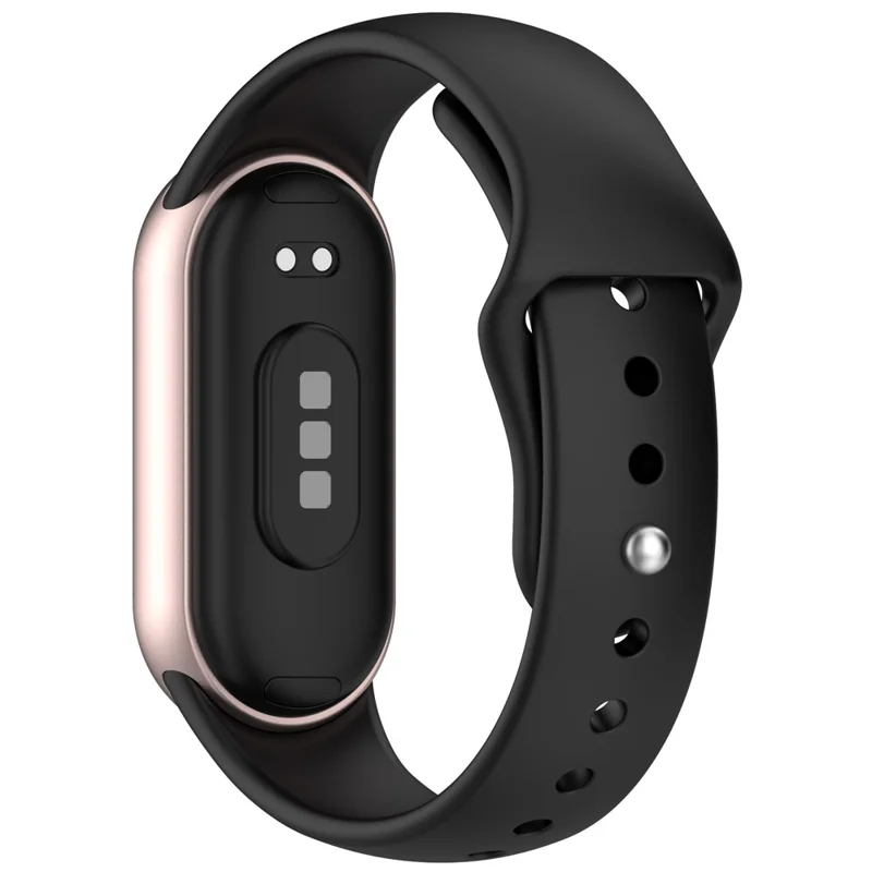 Ремешок для Xiaomi Smart Band 10 NFC / 10 / 9 NFC / 9 / 8 NFC / 8 с обратной застежкой, силиконовый - Черный