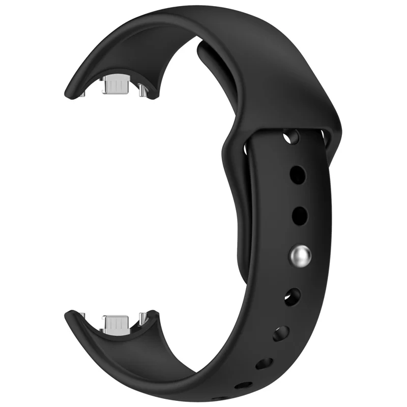 Ремешок для Xiaomi Smart Band 10 NFC / 10 / 9 NFC / 9 / 8 NFC / 8 с обратной застежкой, силиконовый - Черный