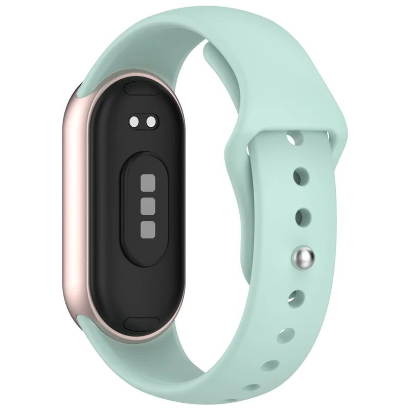 Ремешок для умного браслета Xiaomi Smart Band 10 NFC / 10 / 9 NFC / 9 / 8 NFC / 8 с обратной пряжкой, силиконовый - Светло-зеленый