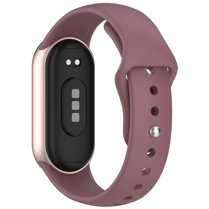 Watch Band for Xiaomi Smart Band 10 NFC / 10 / 9 NFC / 9 / 8 NFC / 8 Reverse Buckle Silicone Wrist Strap - Smoky Purple