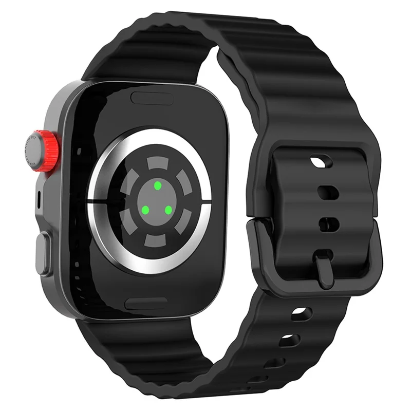 Replacement Silicone Strap for Huawei Watch Fit 3 / 4 / 4 Pro Wave Pattern Smart Watch Wrist Band - Black