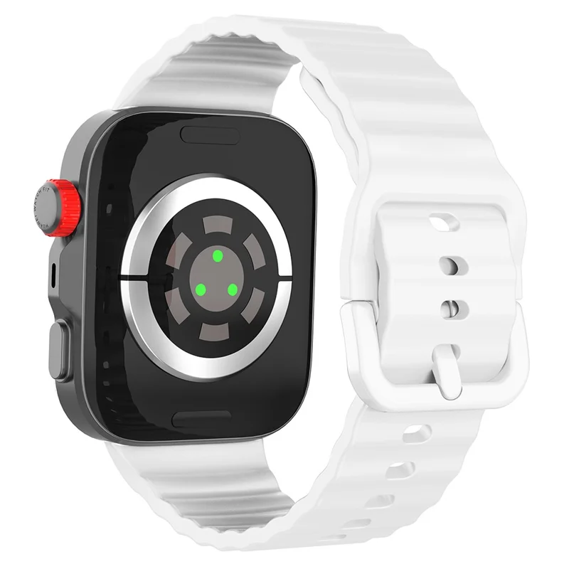 Replacement Silicone Strap for Huawei Watch Fit 3 / 4 / 4 Pro Wave Pattern Smart Watch Wrist Band - White
