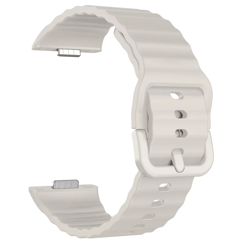 Replacement Silicone Strap for Huawei Watch Fit 3 / 4 / 4 Pro Wave Pattern Smart Watch Wrist Band - Starlight