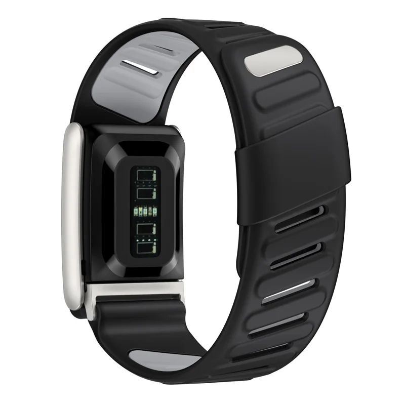 For WHOOP 5.0 Replacement Strap Dual Color Design Silicone Watch Band - Black / Light Grey