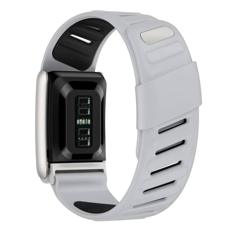 For WHOOP 5.0 Replacement Strap Dual Color Design Silicone Watch Band - Light Grey / Black