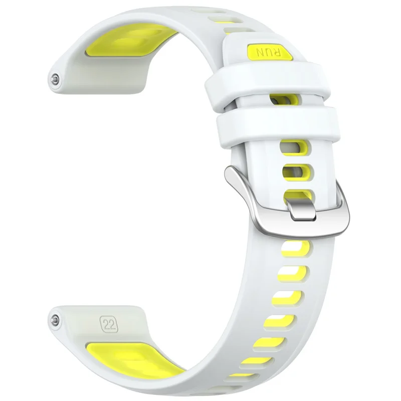 22mm Replacement Strap for Garmin Forerunner 970 / 570 47mm / 265 Silicone Watch Band Multiple Hole Design - White / Lime