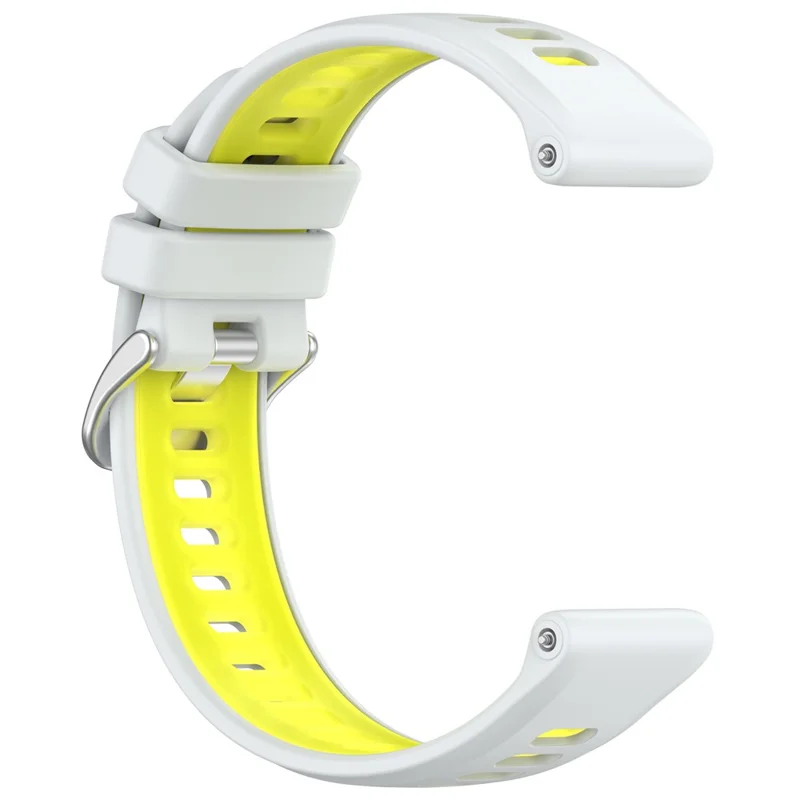 22mm Replacement Strap for Garmin Forerunner 970 / 570 47mm / 265 Silicone Watch Band Multiple Hole Design - White / Lime