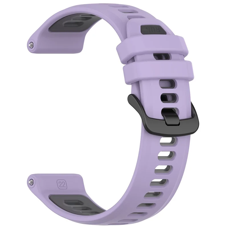 Cinturino di ricambio da 22 mm per Garmin Forerunner 970 / 570 47mm / 265 Fascia per Orologio in Silicone Design Multiforato - Viola / Nero