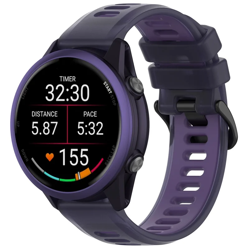 Correa de repuesto para Garmin Forerunner 570 47 mm / 970 / 265 / 265 Music / Venu 3 Diseño de color gelatina Correa de reloj suave de TPU - Morado